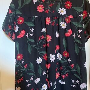 Torrid Black and Red Boxy Blouse